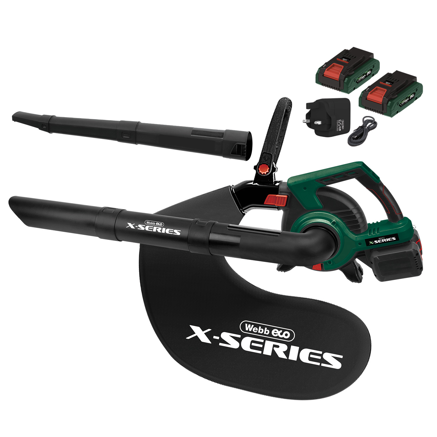 Webb 40V (2 x 20V) Blower & Vacuum (2 x 4Ah Batteries & Charger)