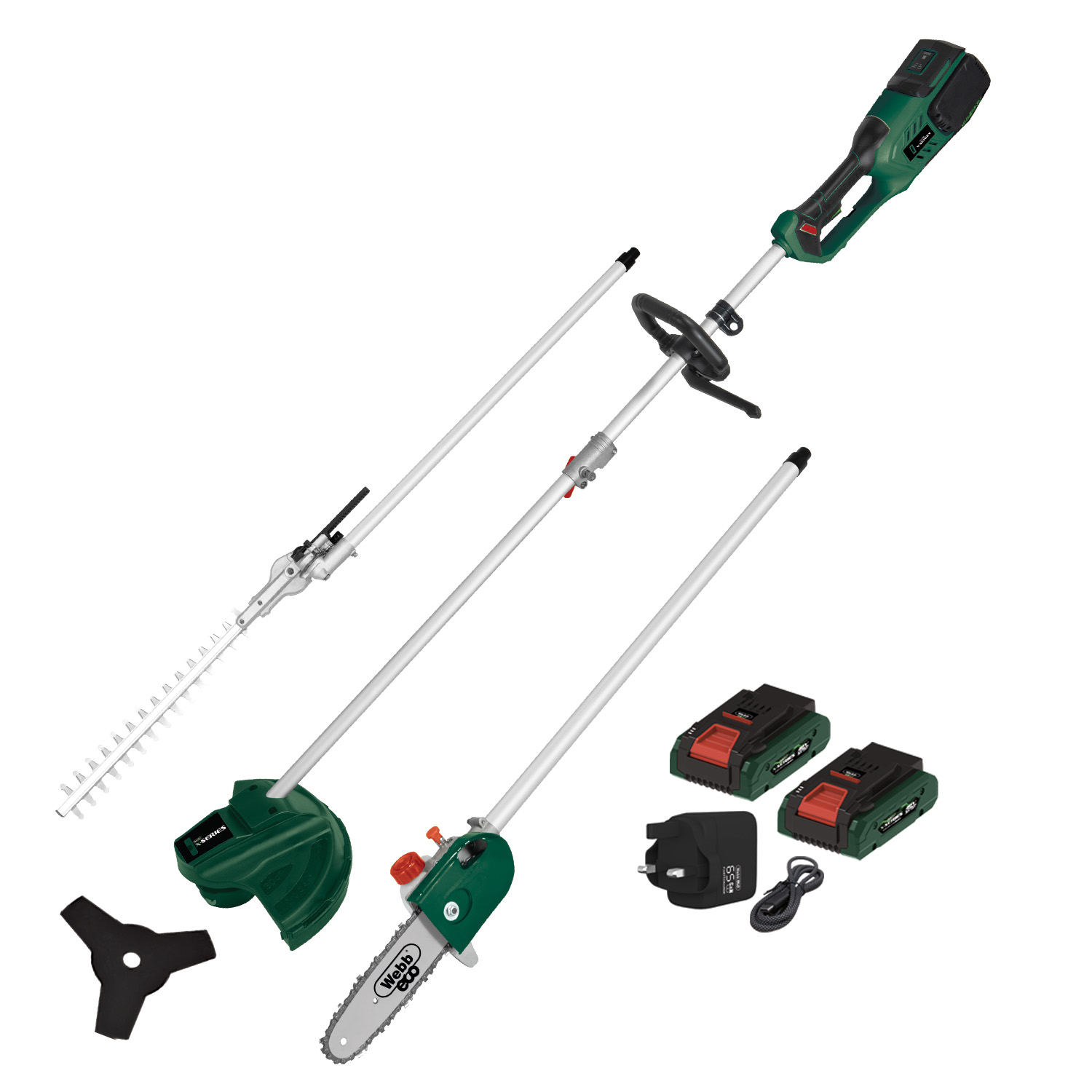 Webb 40V (2 x 20V) Top-Mounted Brushless Multi-Tool (2 x 4Ah Batteries & Charger)