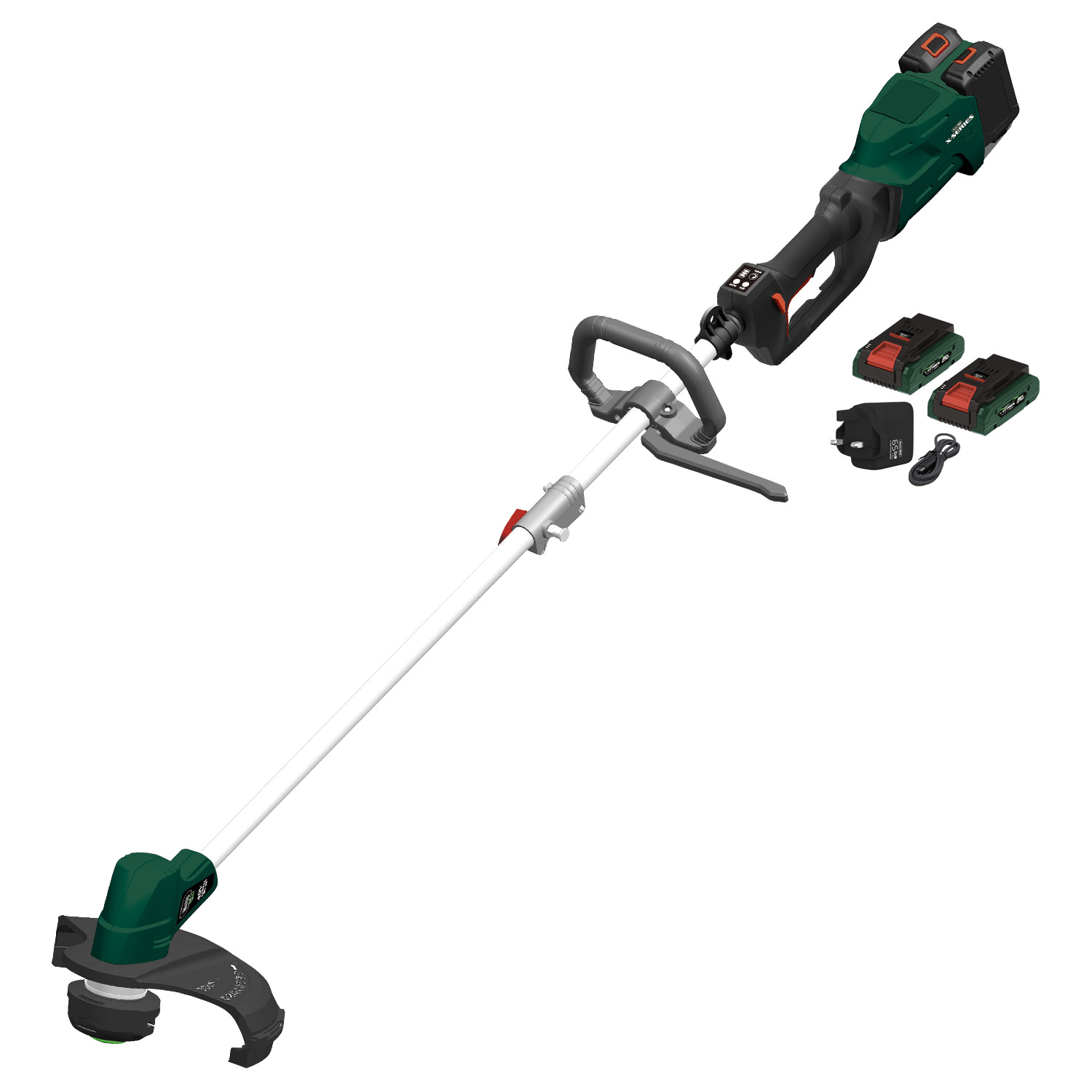 Webb 40V (2 x 20V) 30cm (12") Brushless Line Trimmer & Brushcutter (2 x 4Ah Batteries & Charger)