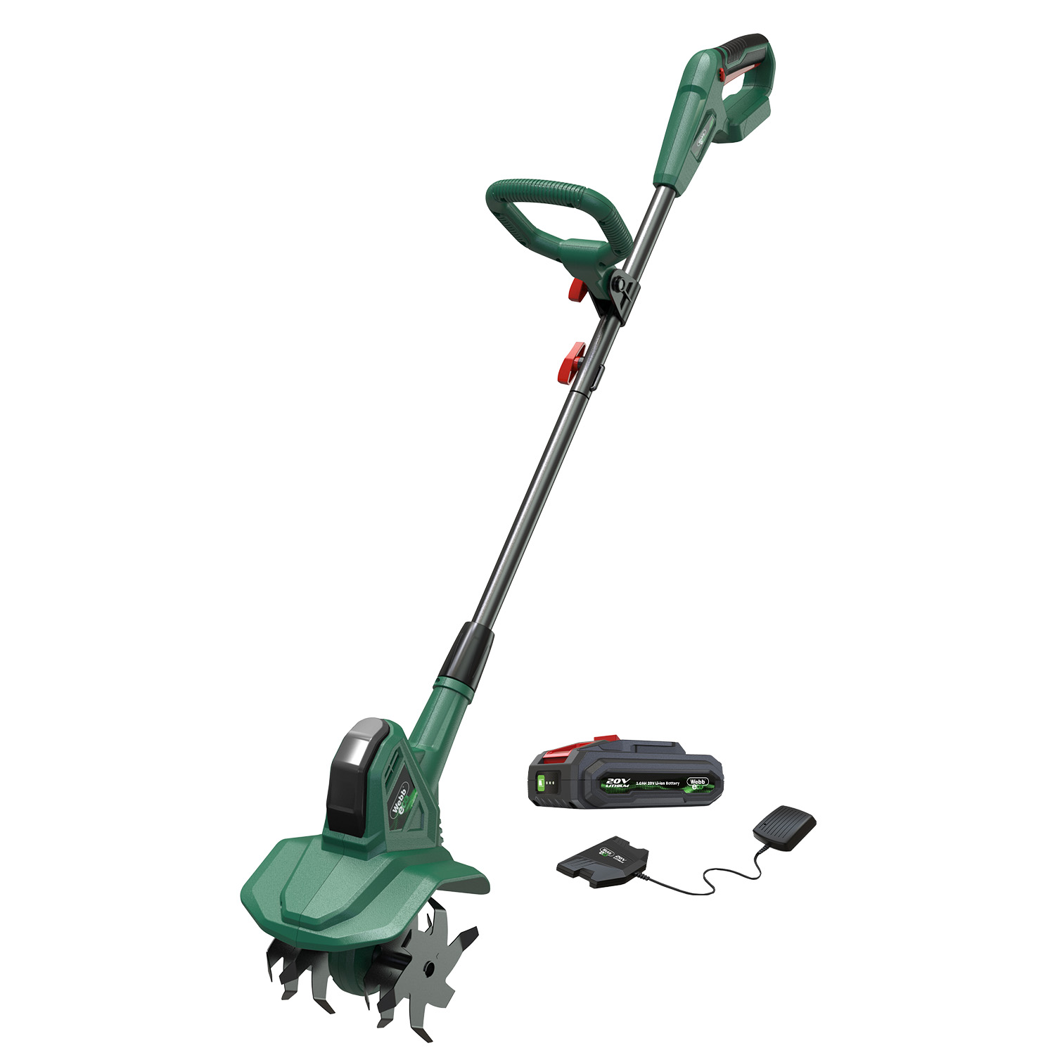 Webb 20V 20cm Cordless Tiller (2ah Battery & Charger)
